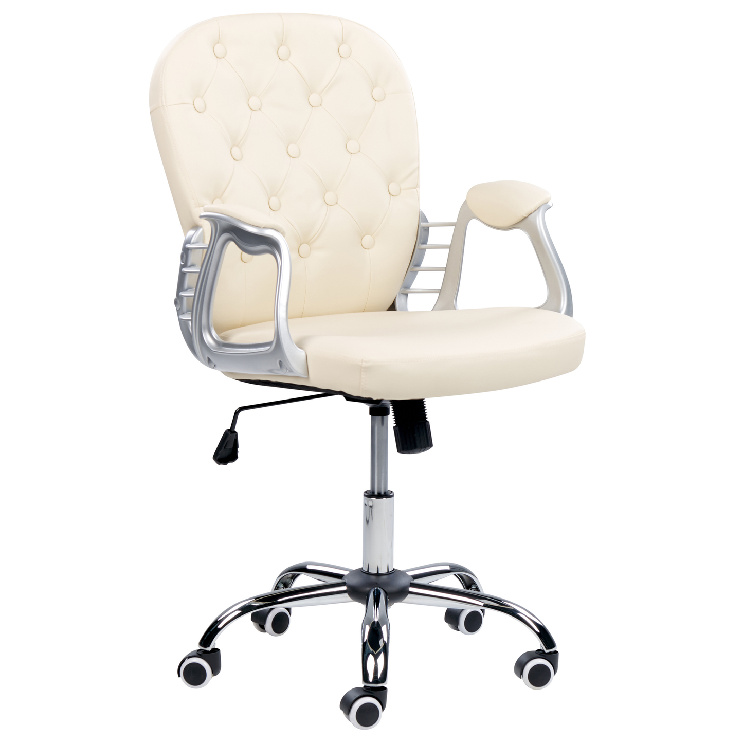 Bürostuhl Kunstleder beige höhenverstellbar PRINCESS