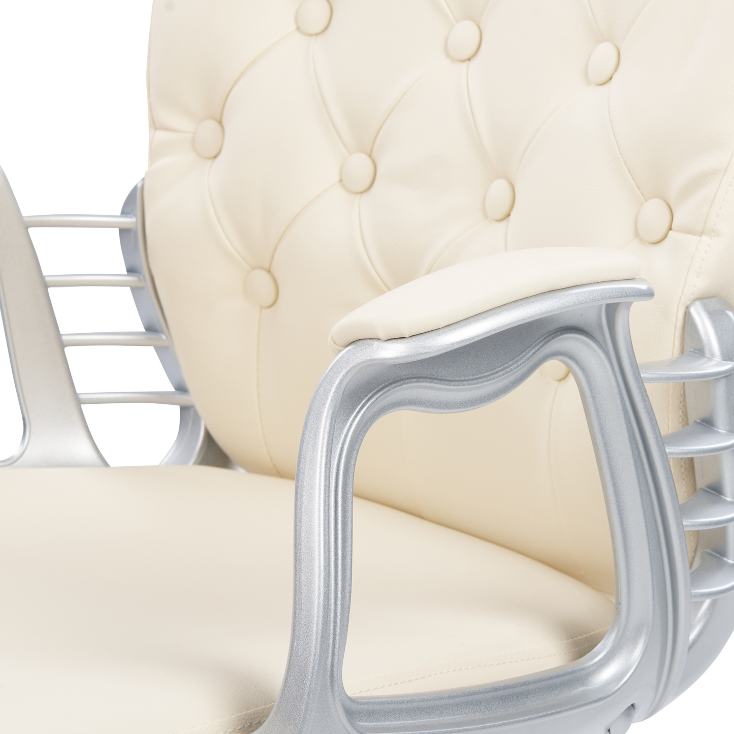 Bürostuhl Kunstleder beige höhenverstellbar PRINCESS