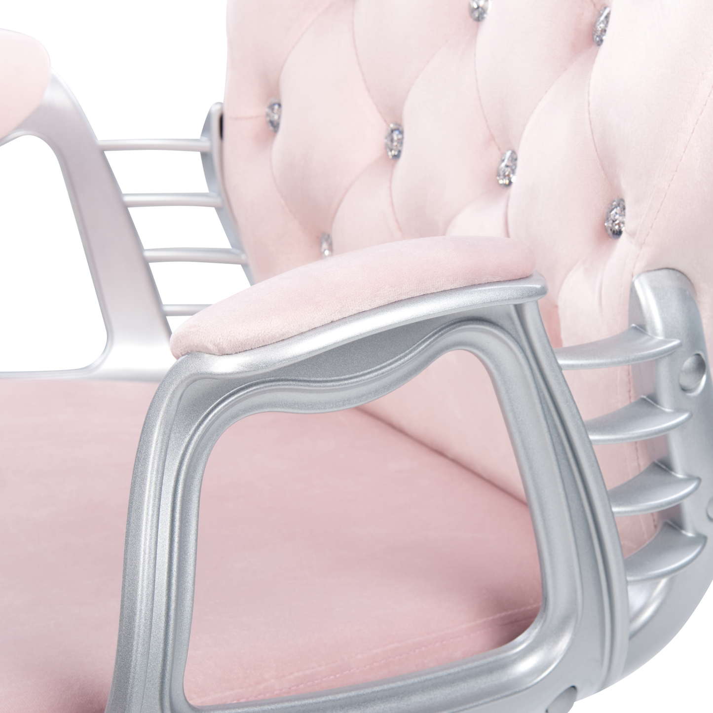 Bürostuhl drehbar PRINCESS Samtstoff Rosa