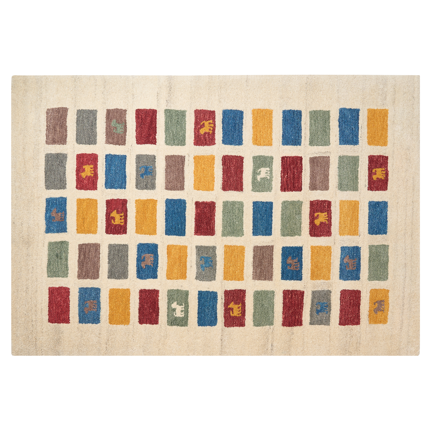 Gabbeh Teppich Wolle mehrfarbig 140 x 200 cm Hochflor MURATLI