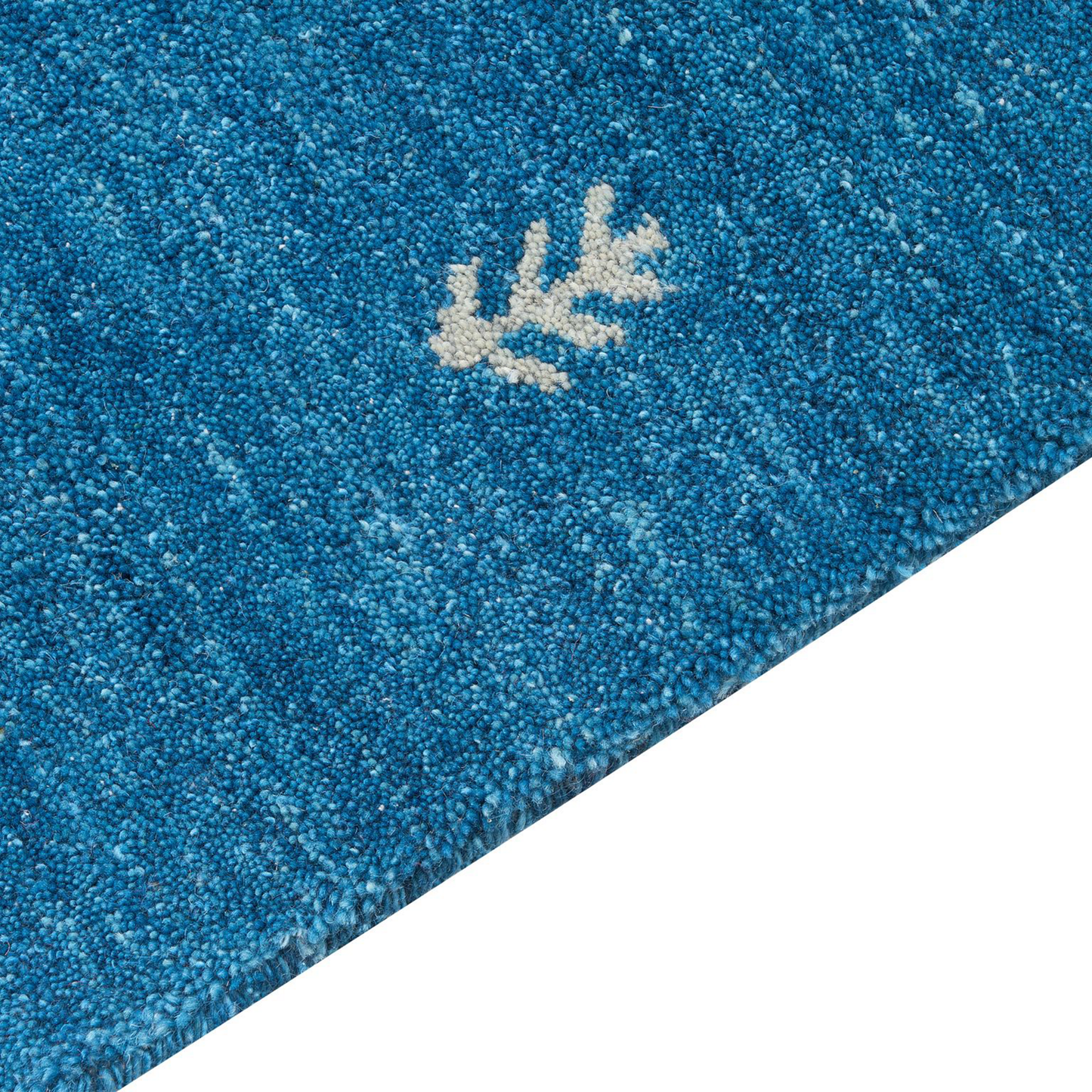 Gabbeh Teppich Wolle blau 80 x 150 cm Kurzflor CALTI