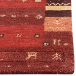 Gabbeh Teppich Wolle rot 80 x 150 cm Hochflor SINANLI