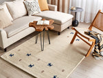 Gabbeh Teppich Wolle helles Beige 140 x 200 cm Hochflor YALI