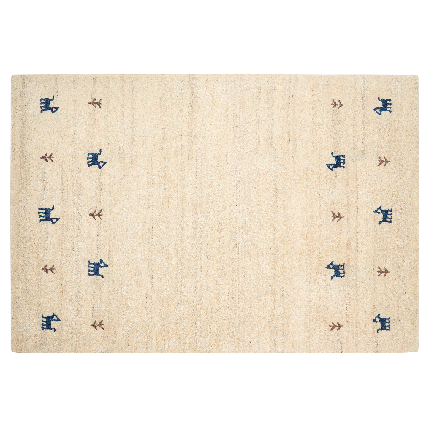 Gabbeh Teppich Wolle helles Beige 140 x 200 cm Hochflor YALI