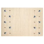 Gabbeh Teppich Wolle helles Beige 140 x 200 cm Hochflor YALI