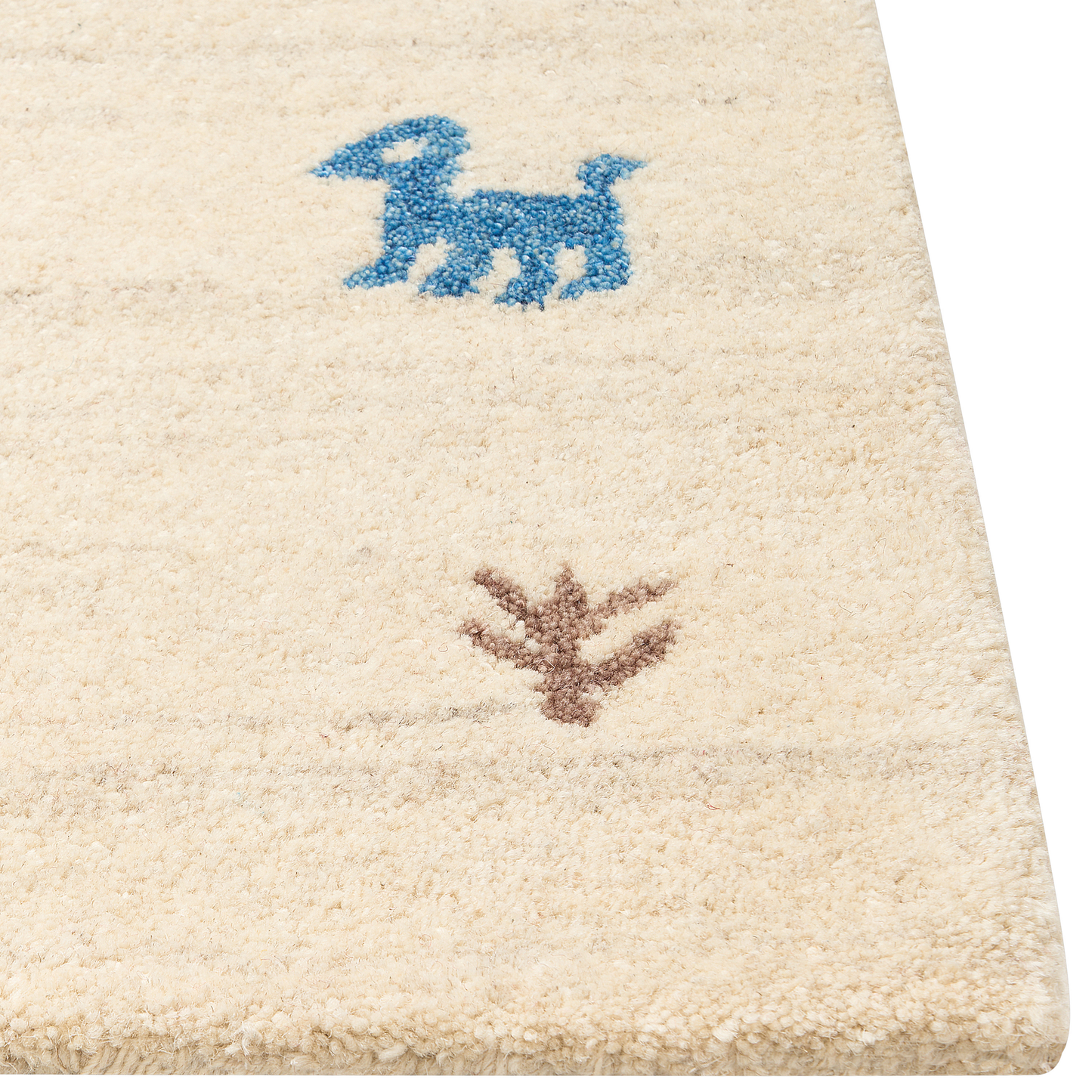 Gabbeh Teppich Wolle helles Beige 200 x 300 cm Hochflor YALI