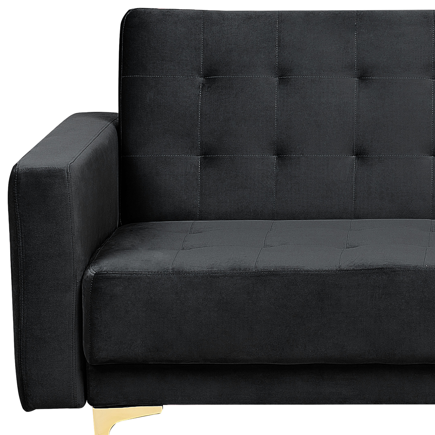 Schlafsofa 3-Sitzer Samtstoff schwarz ABERDEEN