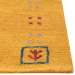 Gabbeh Teppich Wolle gelb 80 x 150 cm Hochflor AKALAN