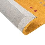 Gabbeh Teppich Wolle gelb 80 x 150 cm Hochflor AKALAN