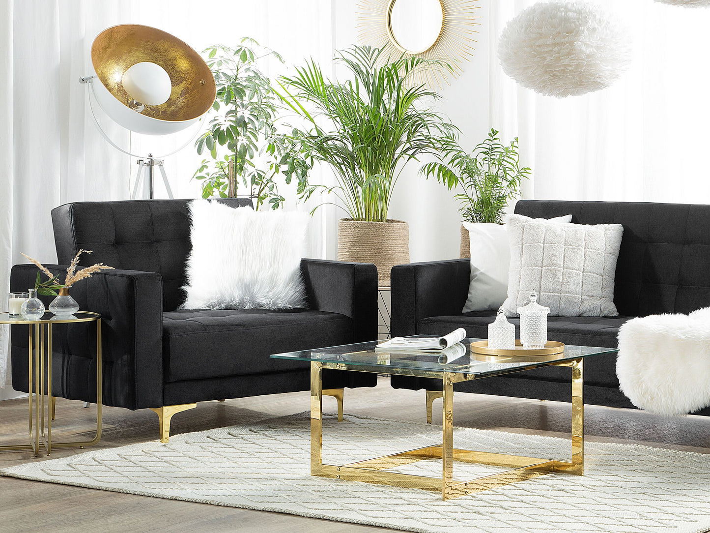 Sessel ABERDEEN Samtstoff Schwarz