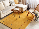 Gabbeh Teppich Wolle gelb 140 x 200 cm Hochflor AKALAN
