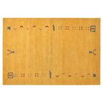 Gabbeh Teppich Wolle gelb 140 x 200 cm Hochflor AKALAN