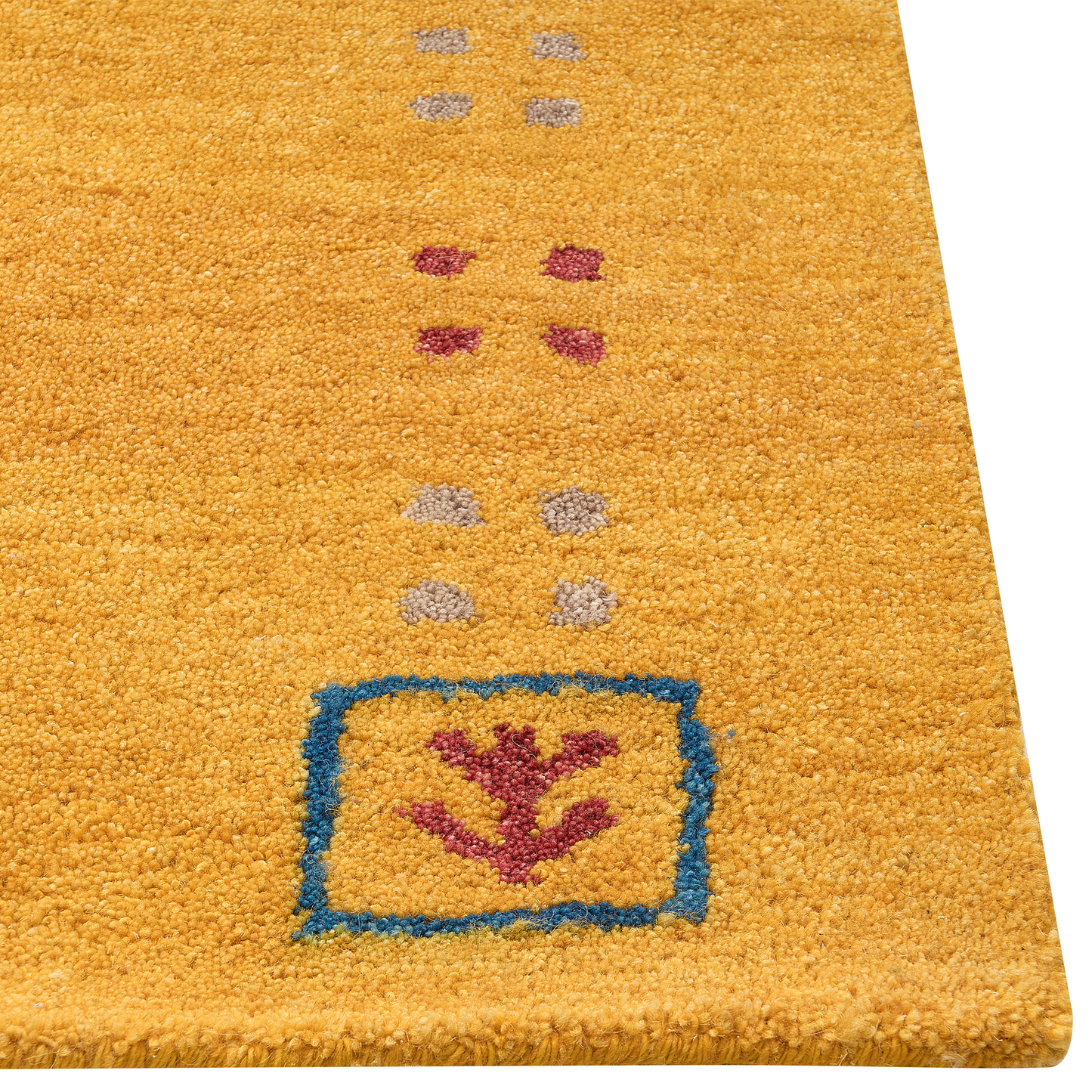 Gabbeh Teppich Wolle gelb 160 x 230 cm Hochflor AKALAN