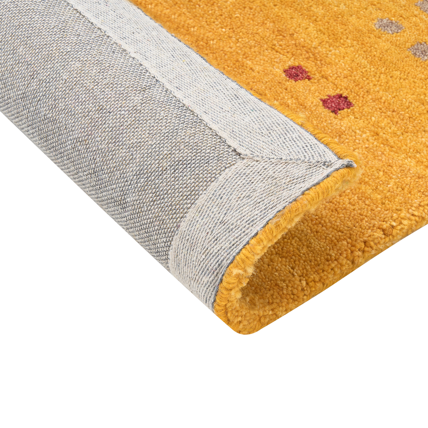 Gabbeh Teppich Wolle gelb 160 x 230 cm Hochflor AKALAN