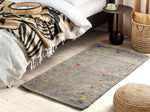 Gabbeh Teppich Wolle grau 80 x 150 cm Hochflor SEYMEN