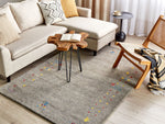Gabbeh Teppich Wolle grau 140 x 200 cm Hochflor SEYMEN