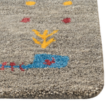 Gabbeh Teppich Wolle grau 140 x 200 cm Hochflor SEYMEN