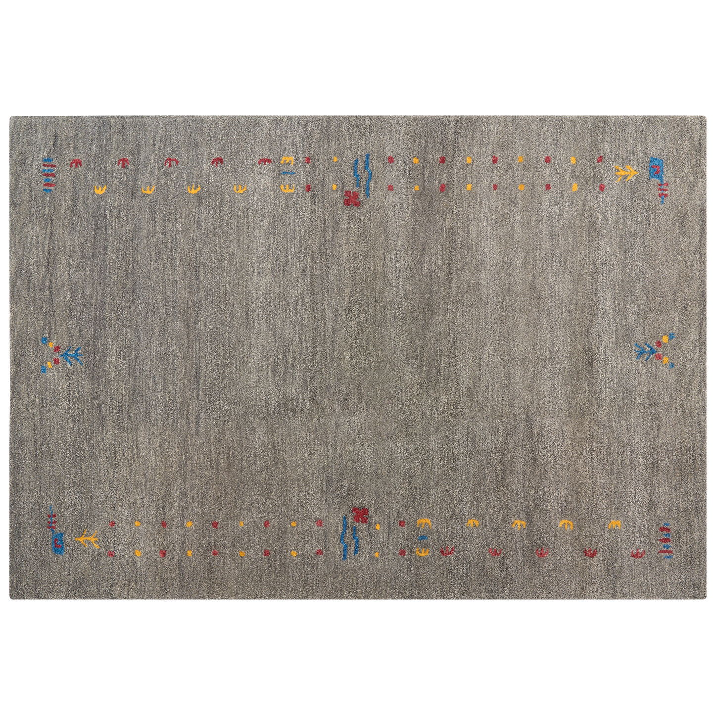 Gabbeh Teppich Wolle grau 160 x 230 cm Hochflor SEYMEN