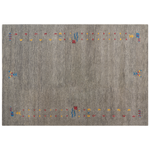 Gabbeh Teppich Wolle grau 160 x 230 cm Hochflor SEYMEN