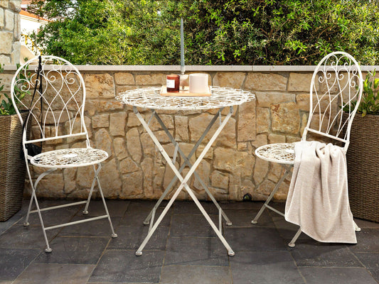 Outdoor Bistrotisch STIFFE 70 cm 70 cm Metall Weiss