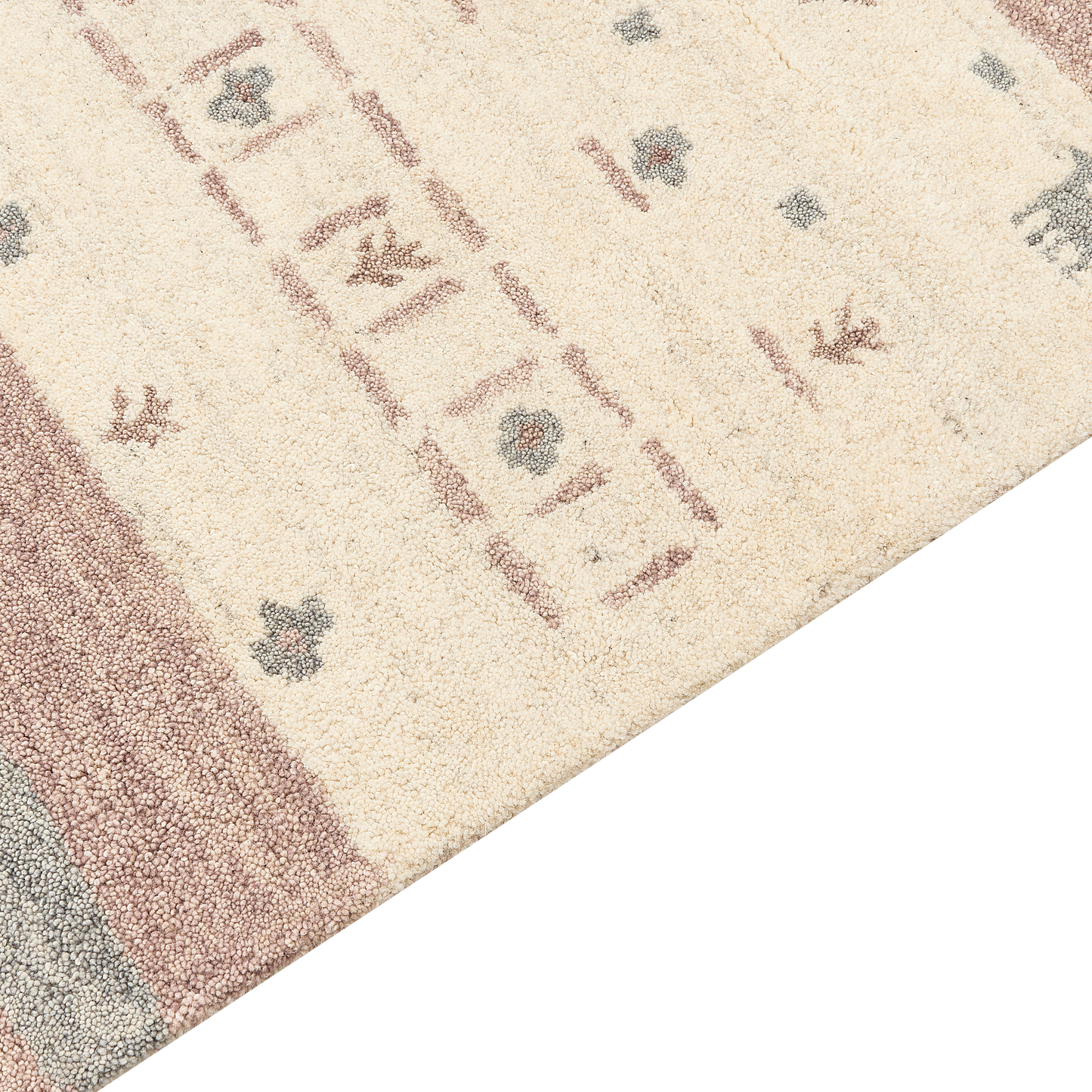 Gabbeh Teppich Wolle beige / hellbraun 140 x 200 cm Hochflor KARLI