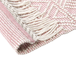 Teppich Wolle pastellrosa / weiss 160 x 230 cm Kurzflor ADANA