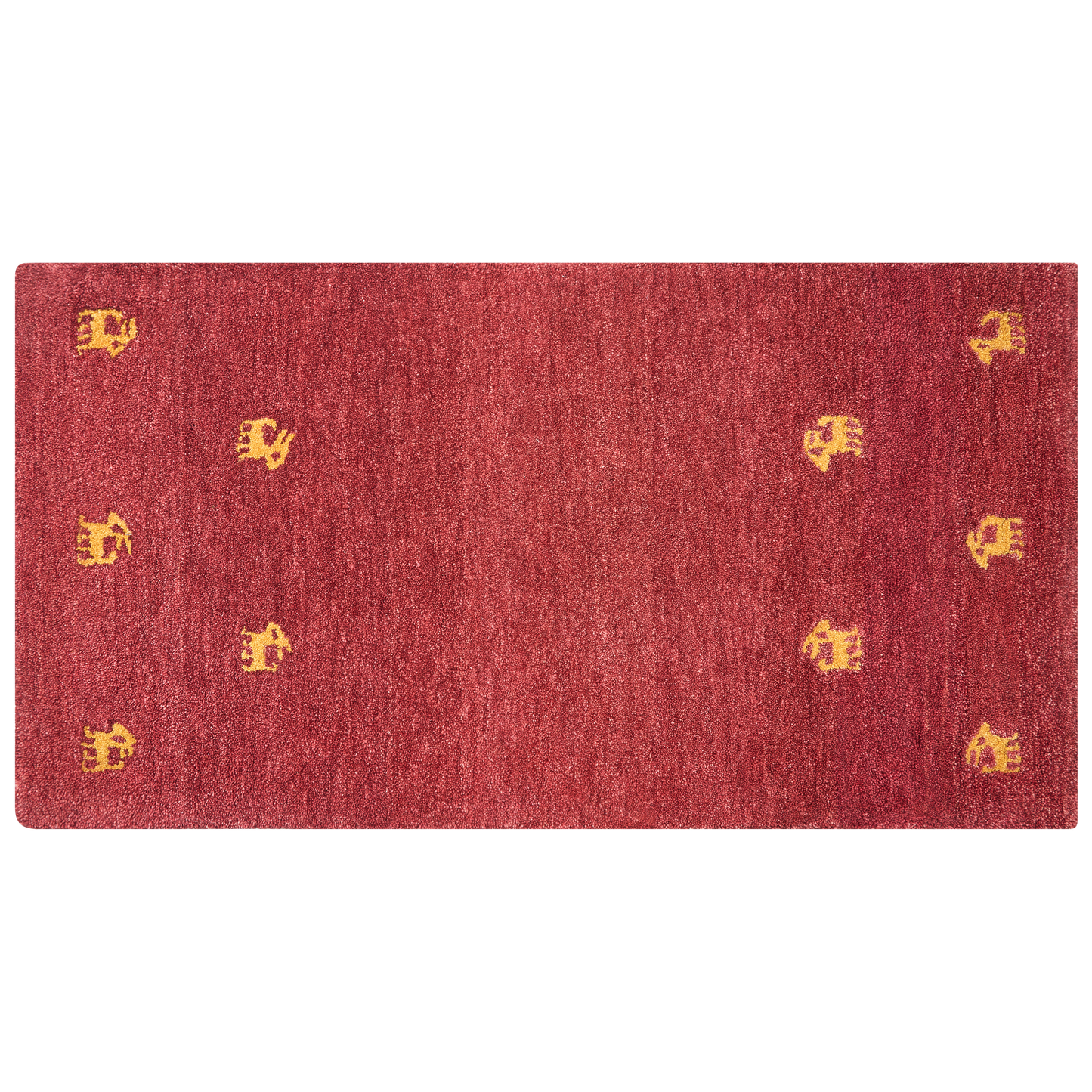 Gabbeh Teppich Wolle rot 80 x 150 cm abstraktes Muster Hochflor YARALI