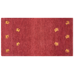 Gabbeh Teppich Wolle rot 80 x 150 cm abstraktes Muster Hochflor YARALI