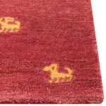 Gabbeh Teppich Wolle rot 80 x 150 cm abstraktes Muster Hochflor YARALI
