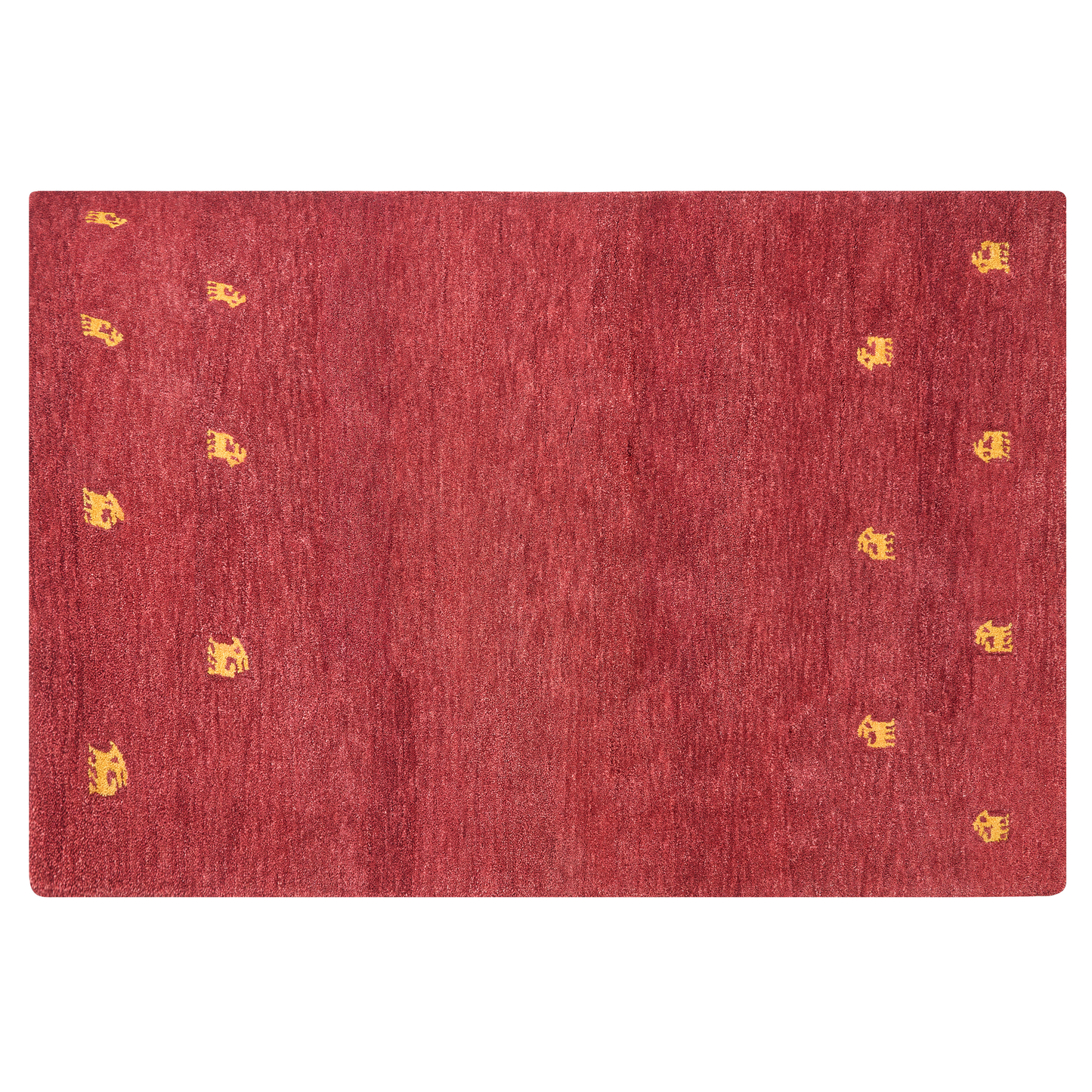 Gabbeh Teppich Wolle rot 140 x 200 cm abstraktes Muster Hochflor YARALI