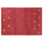 Gabbeh Teppich Wolle rot 140 x 200 cm abstraktes Muster Hochflor YARALI