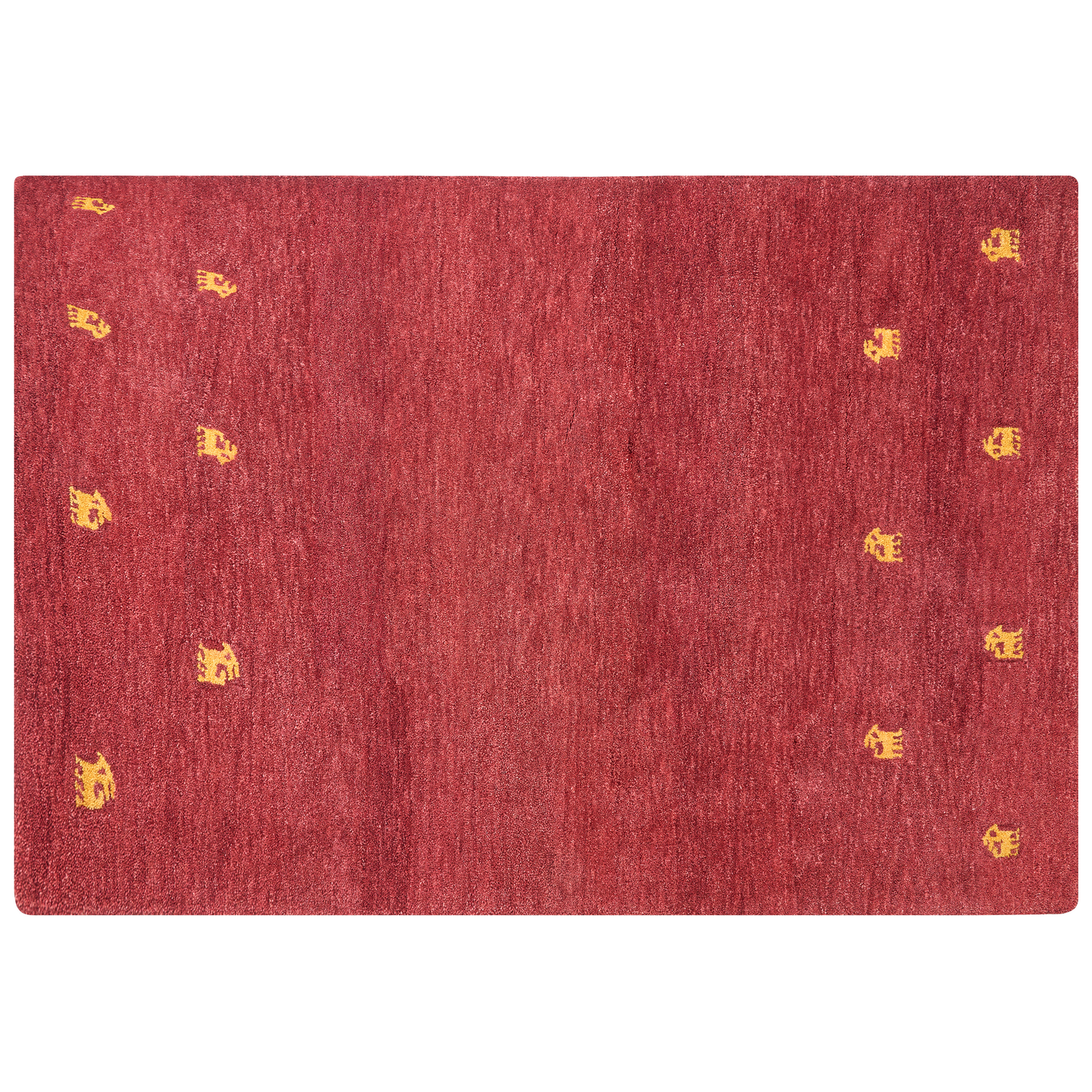 Gabbeh Teppich Wolle rot 160 x 230 cm abstraktes Muster Hochflor YARALI