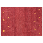 Gabbeh Teppich Wolle rot 160 x 230 cm abstraktes Muster Hochflor YARALI