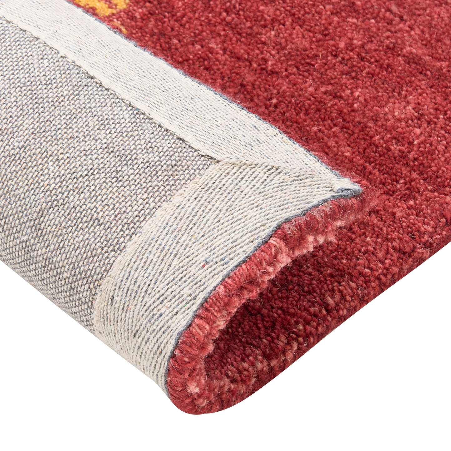 Gabbeh Teppich Wolle rot 160 x 230 cm abstraktes Muster Hochflor YARALI