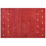 Gabbeh Teppich Wolle rot 200 x 300 cm abstraktes Muster Hochflor YARALI