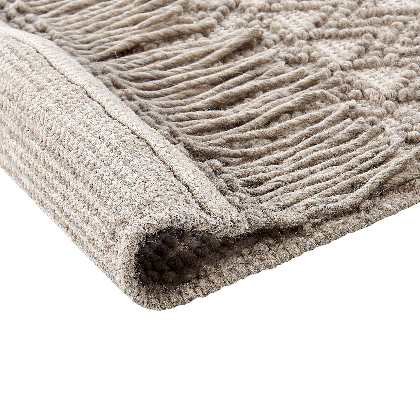 Teppich Wolle sandbeige 200 x 300 cm Kurzflor ALUCRA