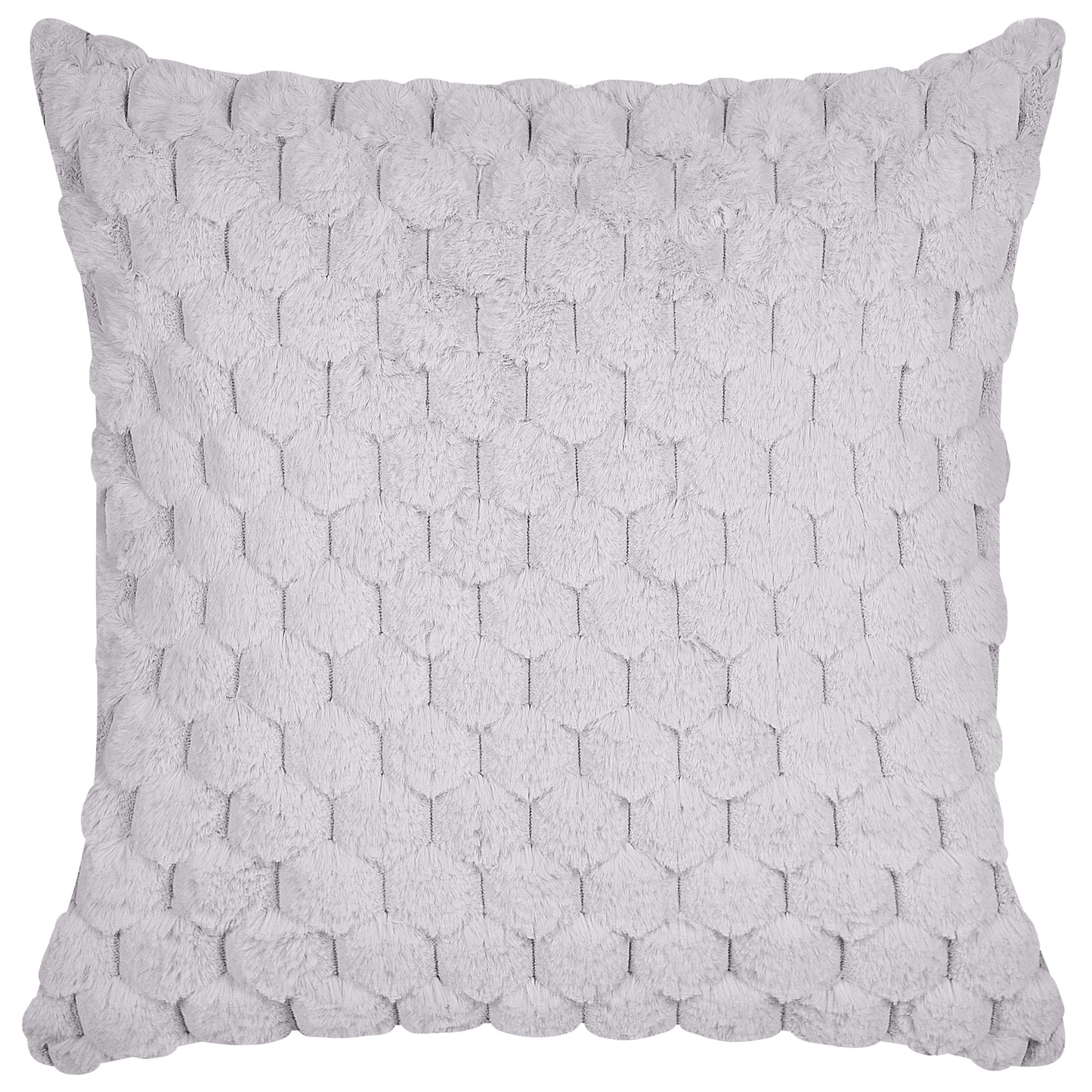 Dekokissen 2er Set PURSLANE Webpelz 43 x 43 cm Hellgrau Geometrisches Muster