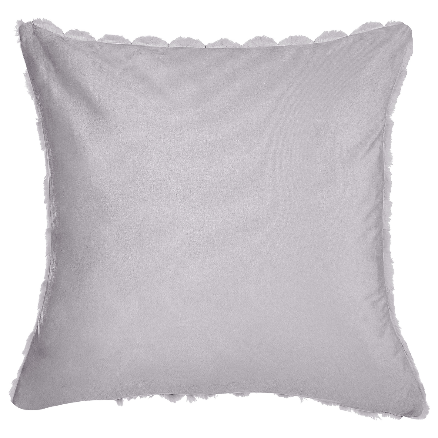 Dekokissen 2er Set PURSLANE Webpelz 43 x 43 cm Hellgrau Geometrisches Muster