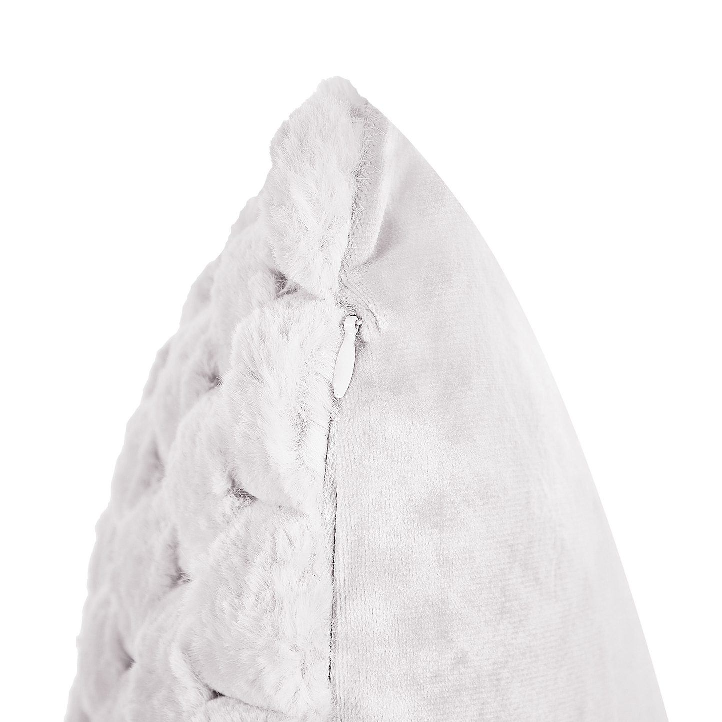 Dekokissen 2er Set PURSLANE Webpelz 43 x 43 cm Weiss Geometrisches Muster