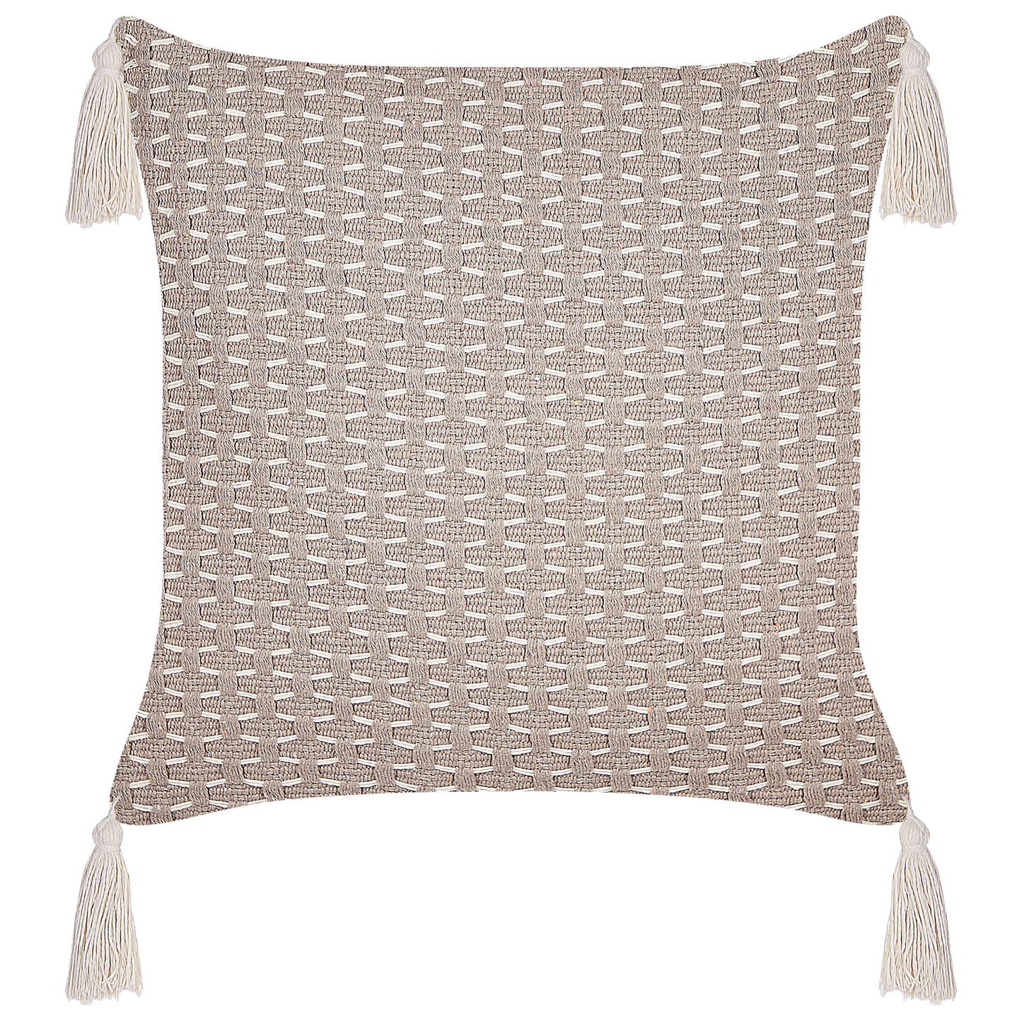 Dekokissen 2er Set HAKONE 42 x 42 cm Taupe Geometrisches Muster