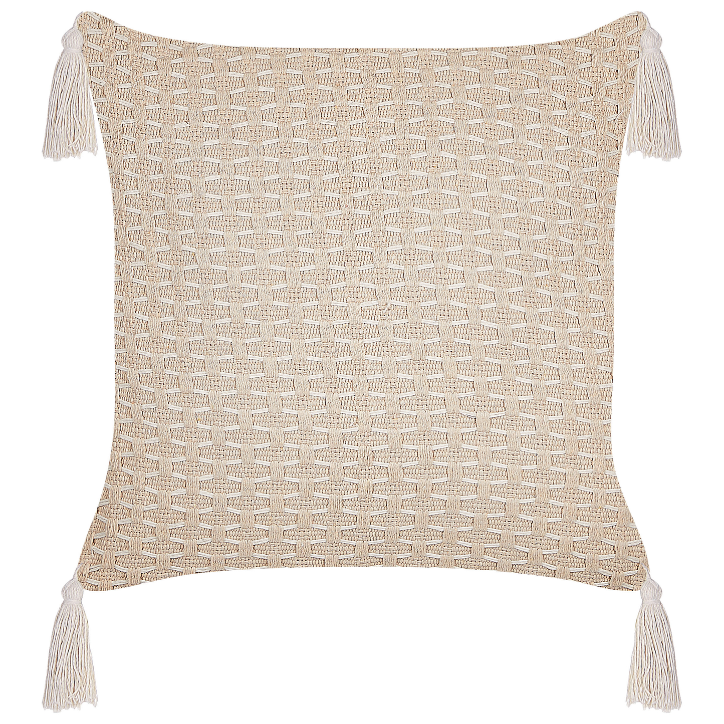 Dekokissen 2er Set HAKONE 42 x 42 cm Hellbeige Geometrisches Muster