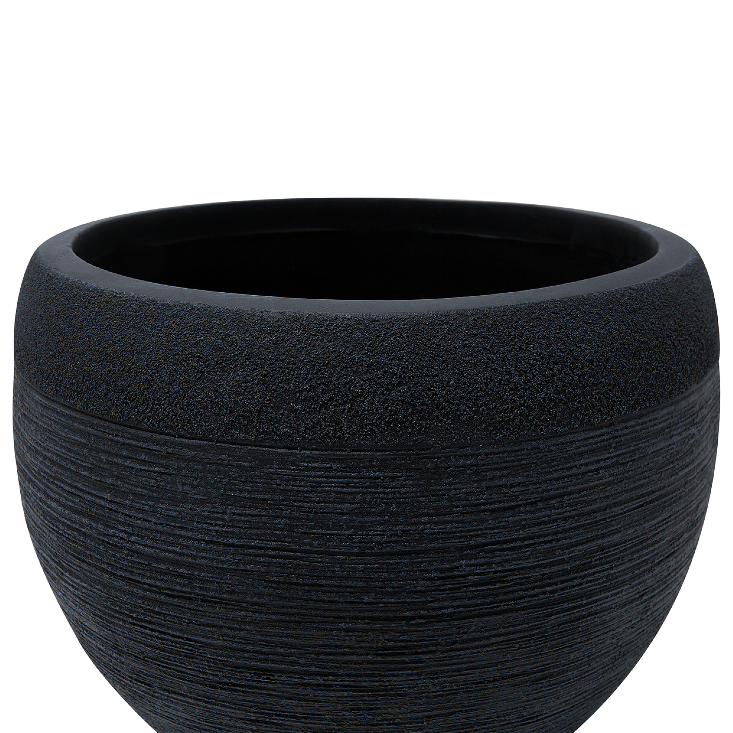 Blumenkübel ZAKROS Keramik 50 cm Schwarz