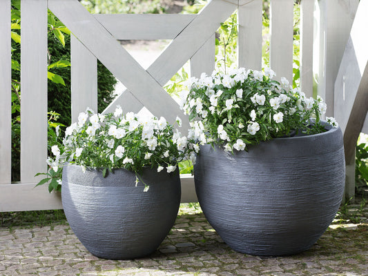 Blumenkübel ZAKROS Keramik 50 cm Grau