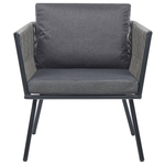 Bistro Set inkl. Kissen GARGANO Polyrattan Grau