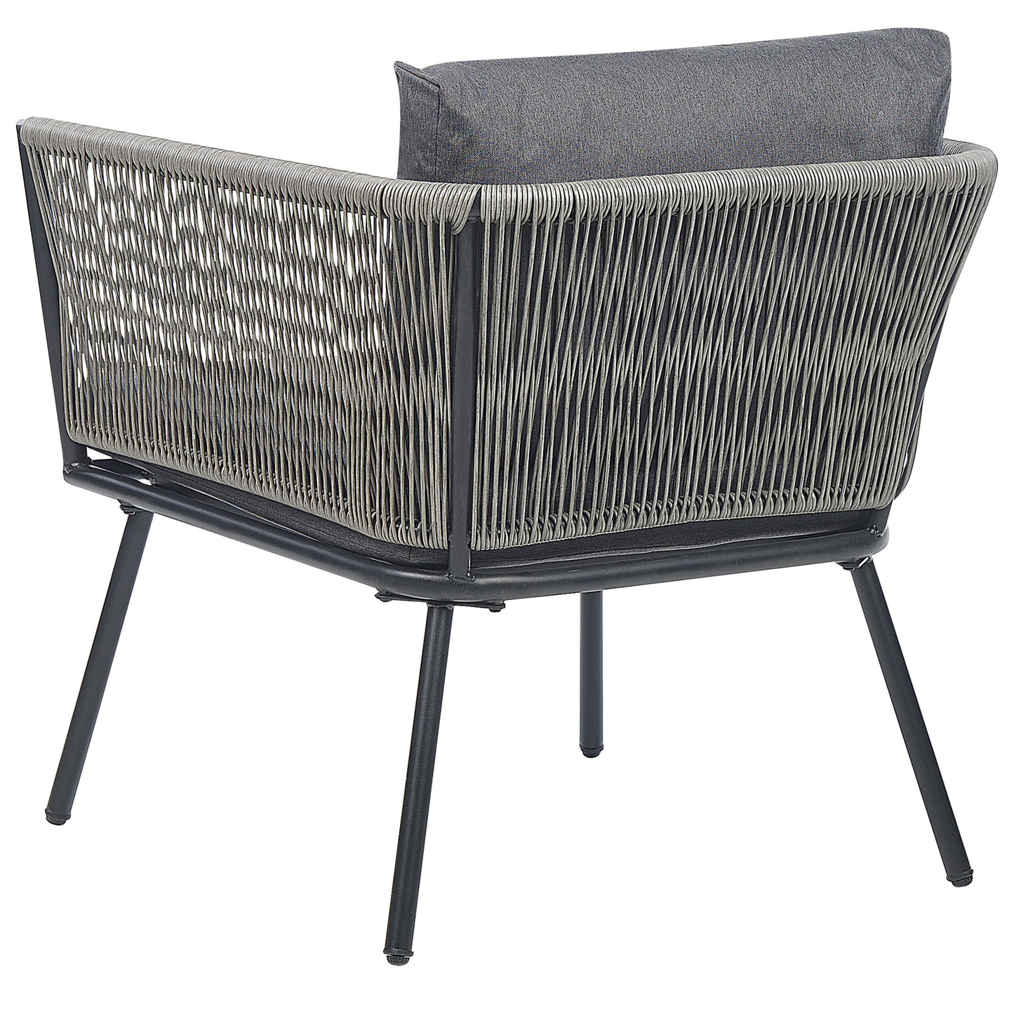 Bistro Set inkl. Kissen GARGANO Polyrattan Grau