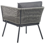 Bistro Set inkl. Kissen GARGANO Polyrattan Grau