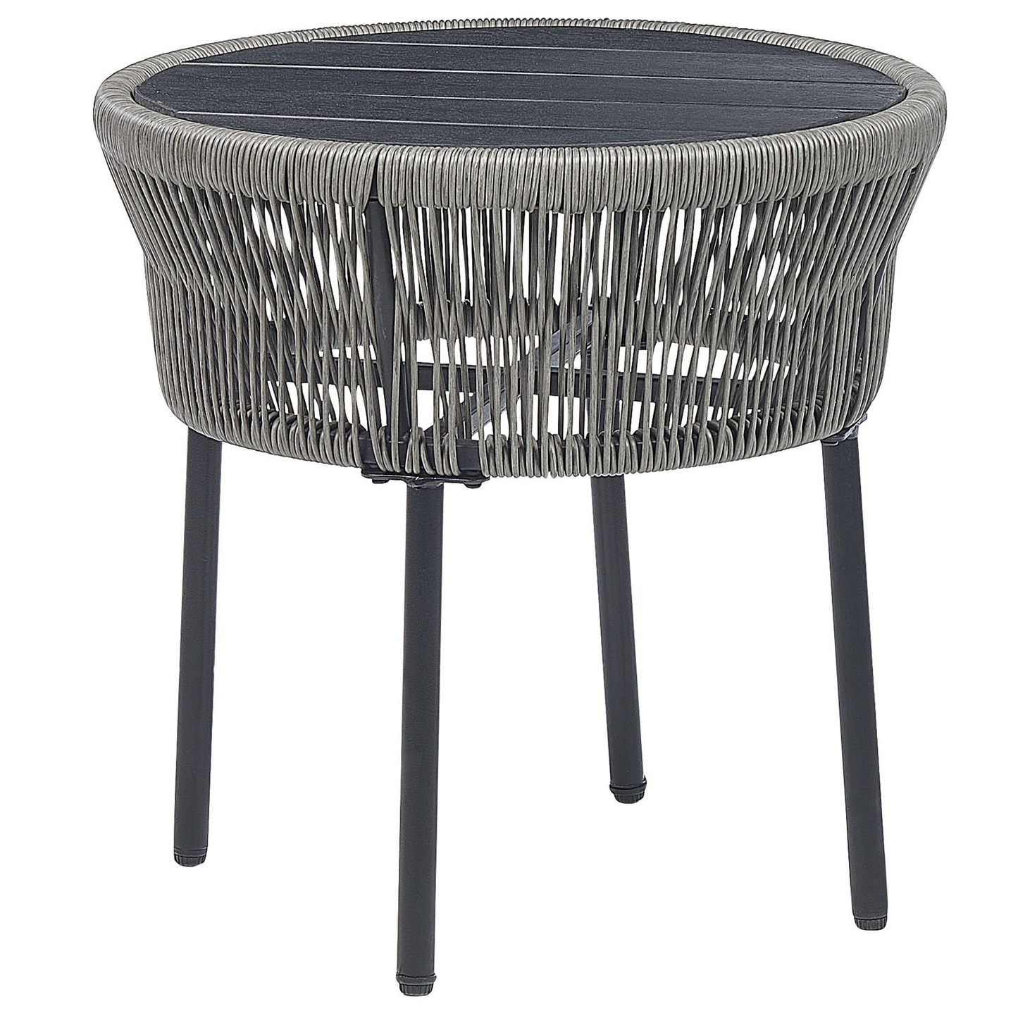 Bistro Set inkl. Kissen GARGANO Polyrattan Grau
