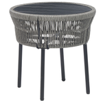 Bistro Set inkl. Kissen GARGANO Polyrattan Grau