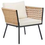 Bistro Set inkl. Kissen GARGANO Polyrattan Naturfarben