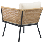Bistro Set inkl. Kissen GARGANO Polyrattan Naturfarben